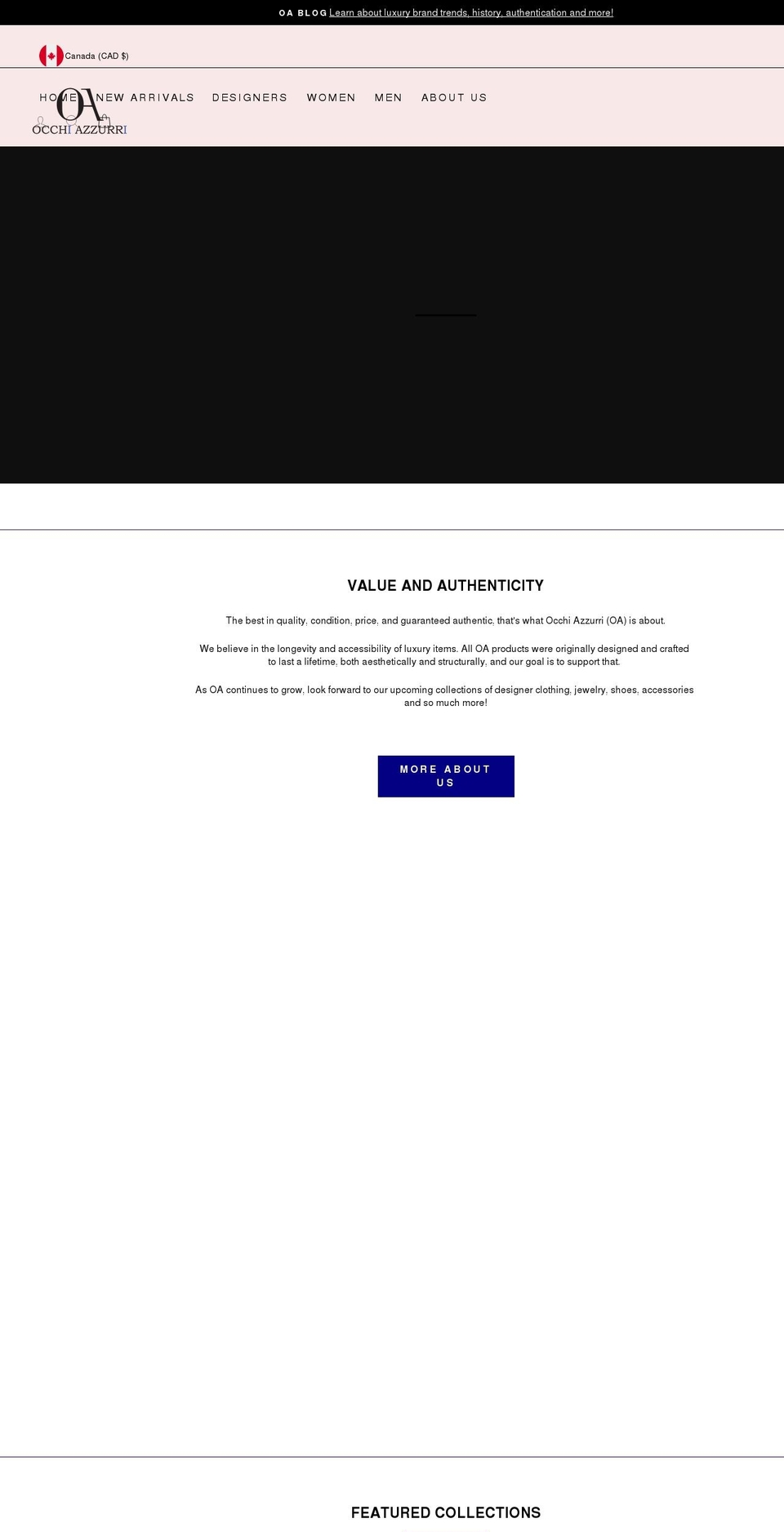 occhiazzurri.com shopify website screenshot