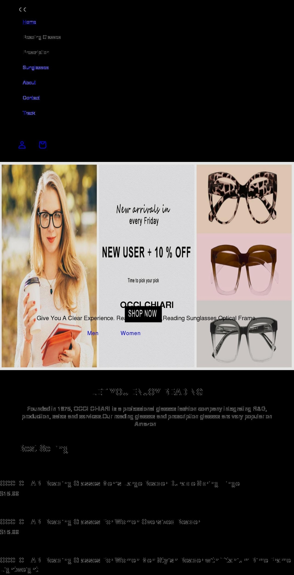 occichiari-zhicheng.myshopify.com shopify website screenshot