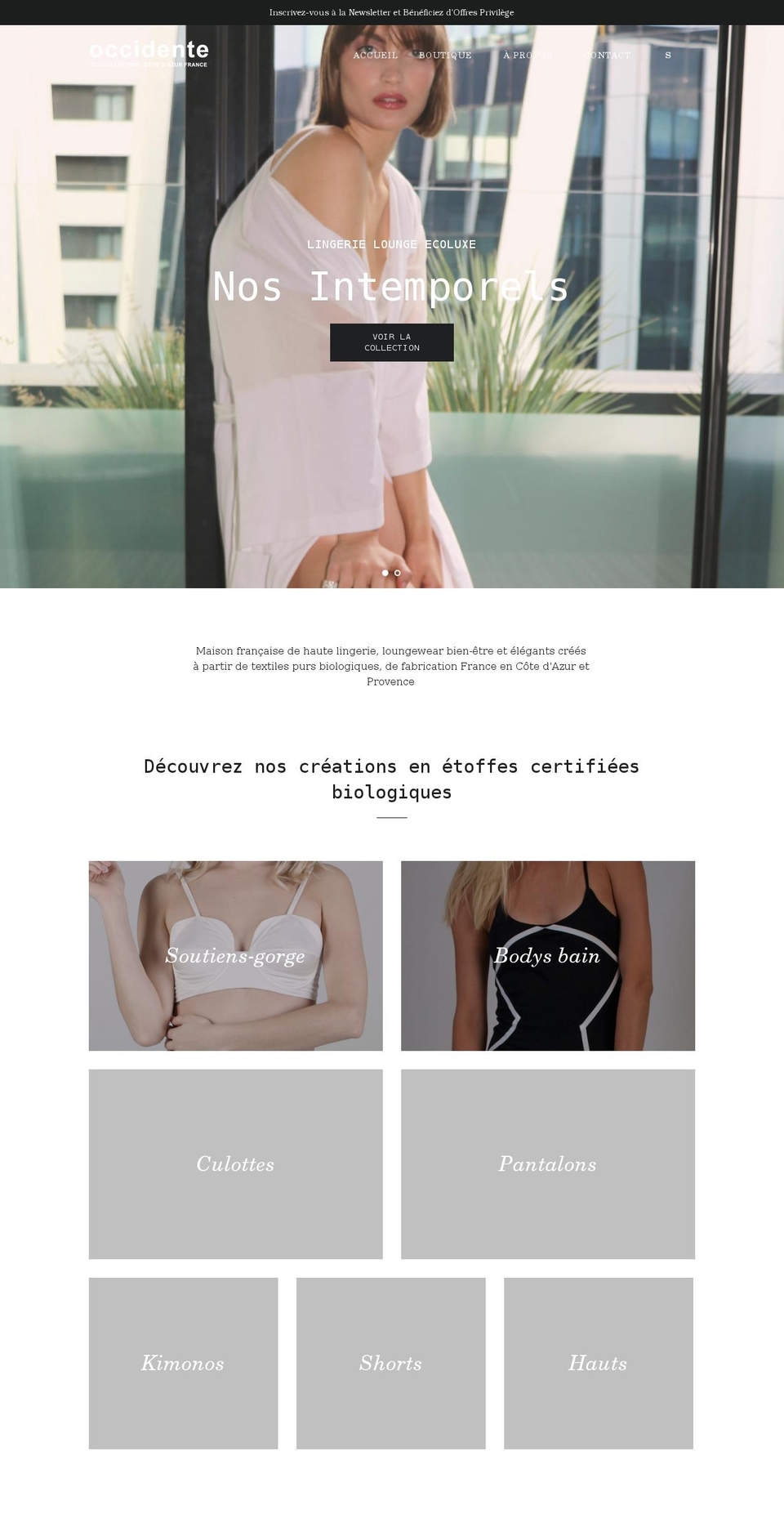 occidente.fr shopify website screenshot