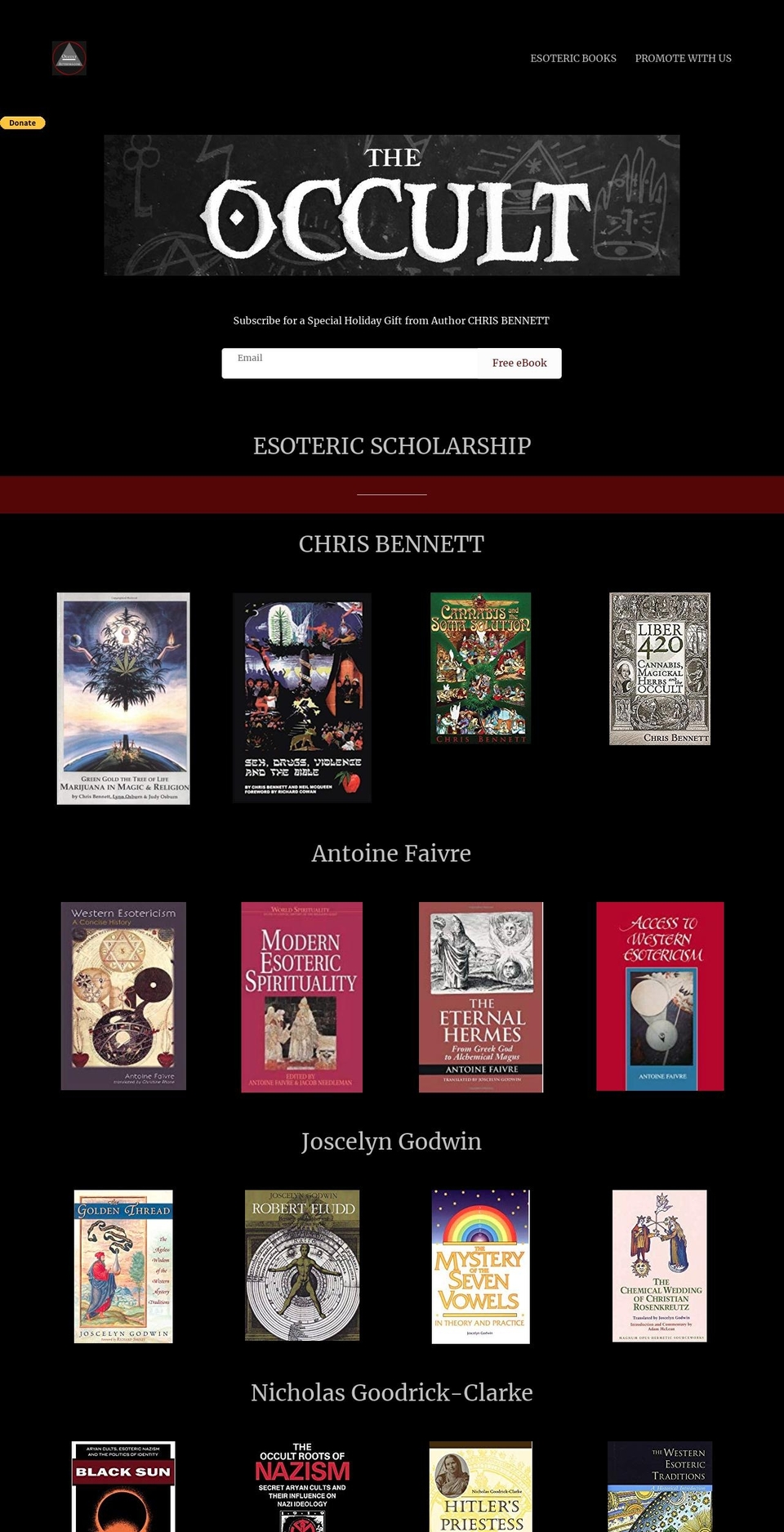 occultauthors.com — Shopify storefront screenshot