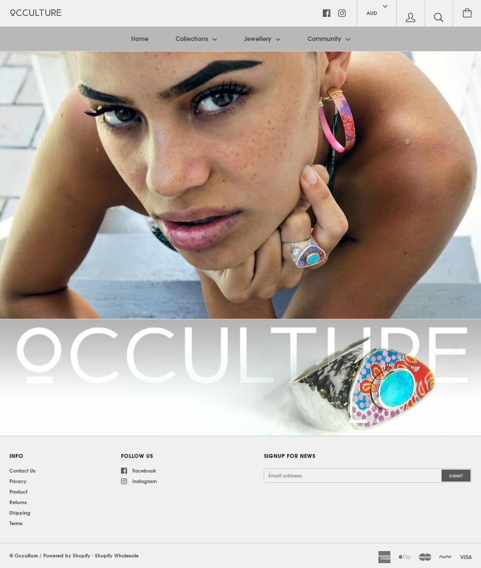 occulture.design shopify website screenshot