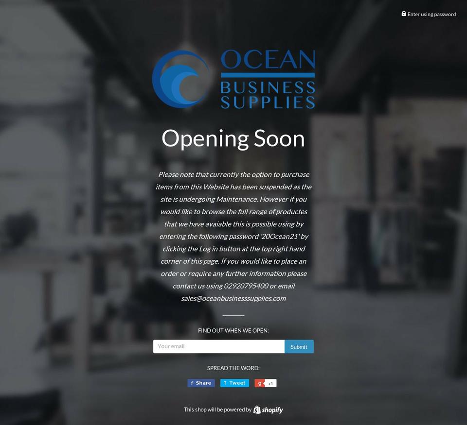 ocean-business-supplies-ltd.myshopify.com shopify website screenshot