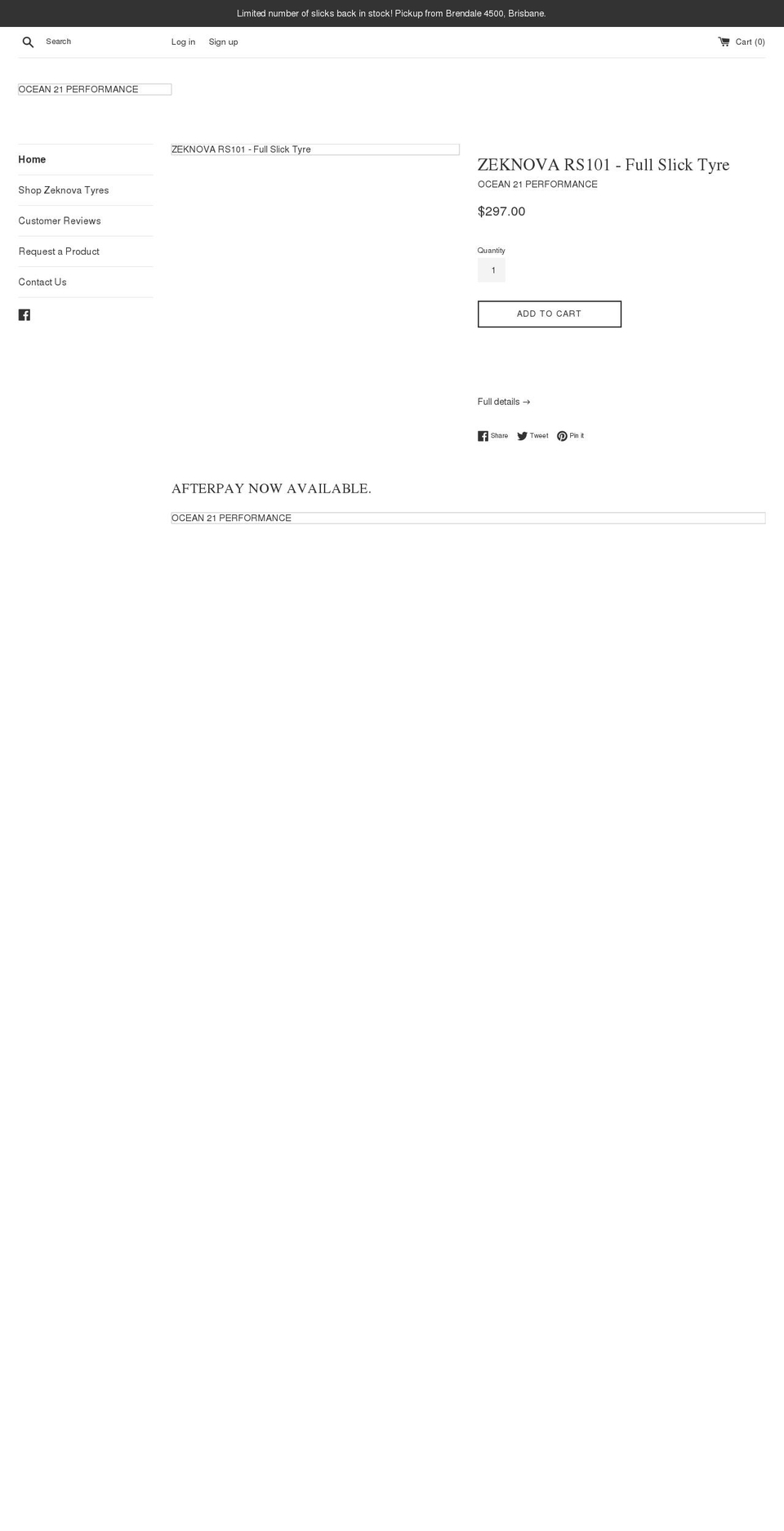 ocean21performance.com shopify website screenshot