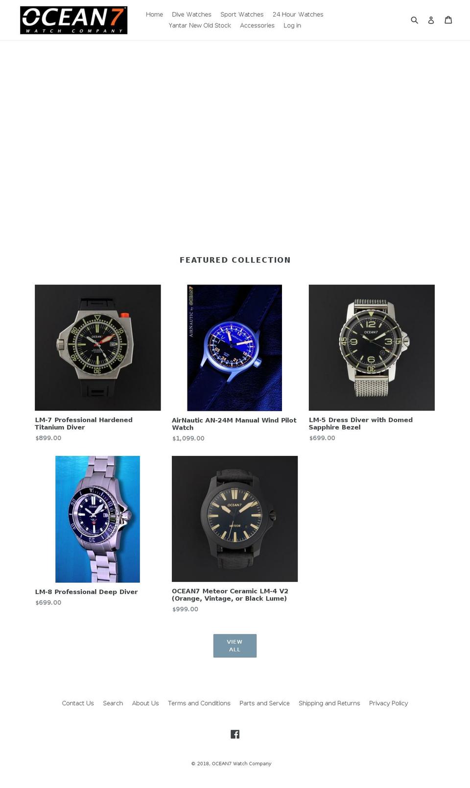 ocean7watchco.com — Shopify storefront screenshot
