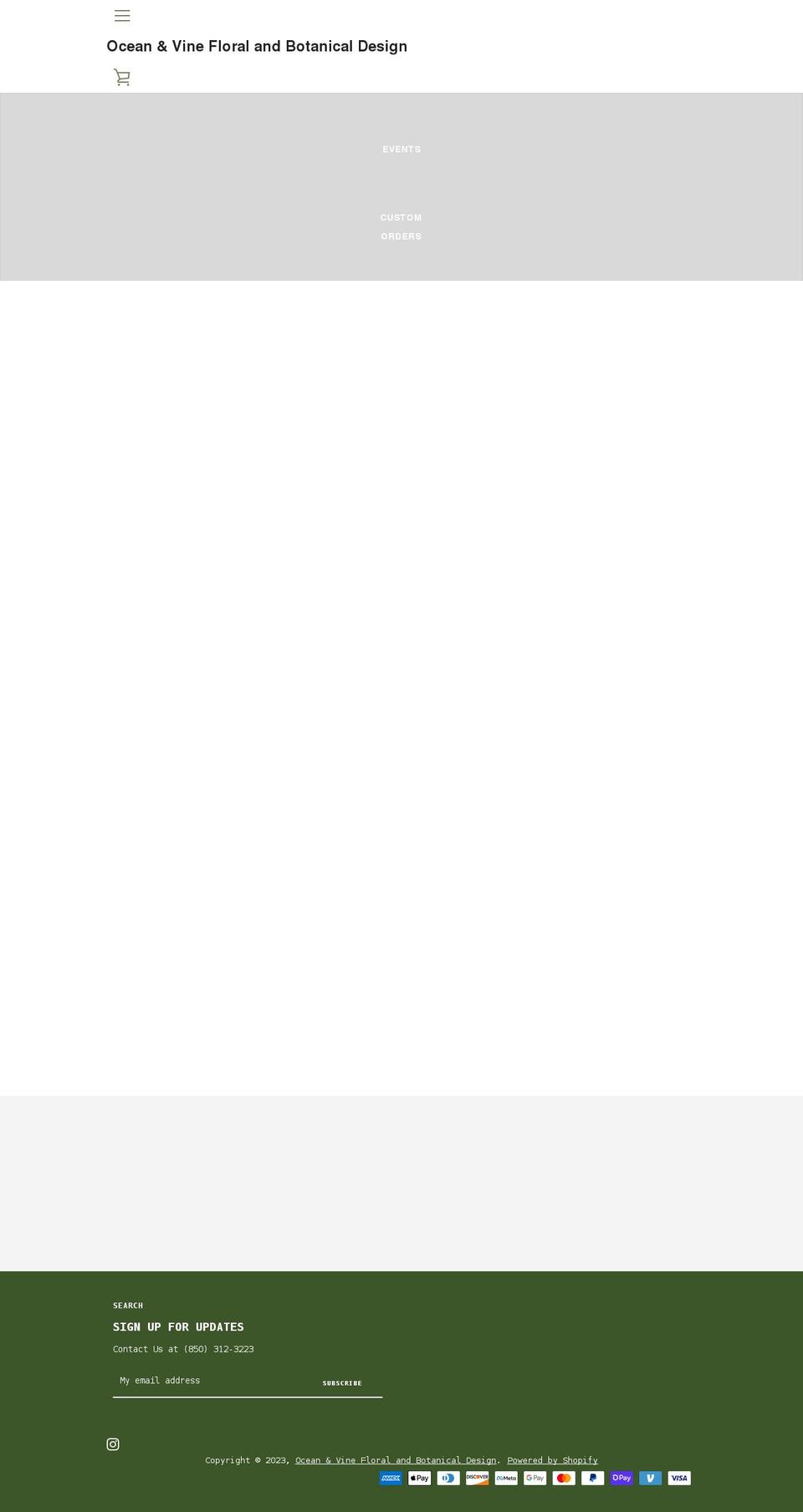 oceanandvine30a.com shopify website screenshot