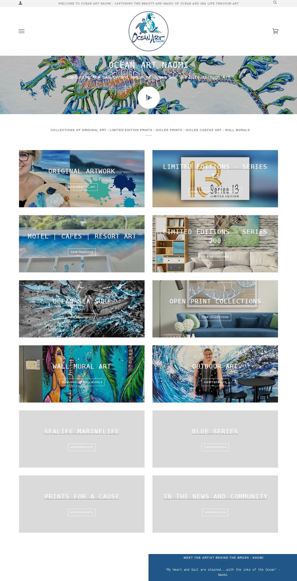 oceanartnaomi.com.au shopify website screenshot