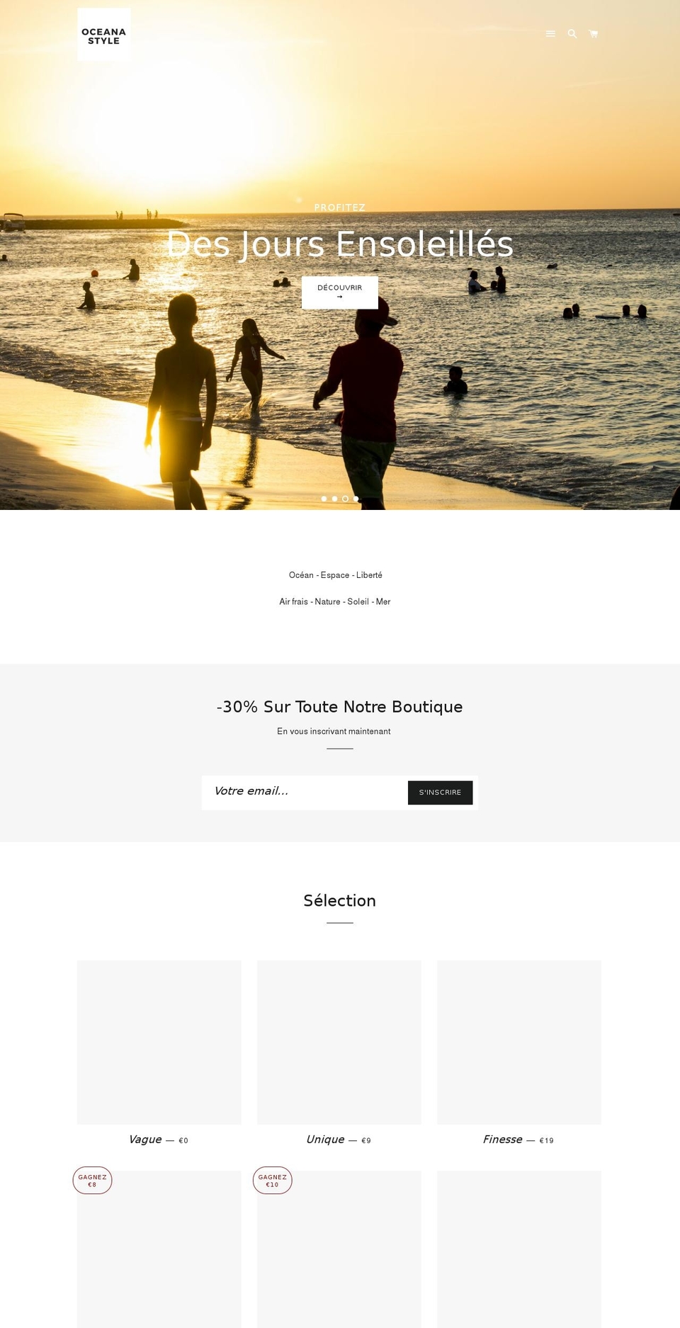 oceanastyle.com — Shopify storefront screenshot