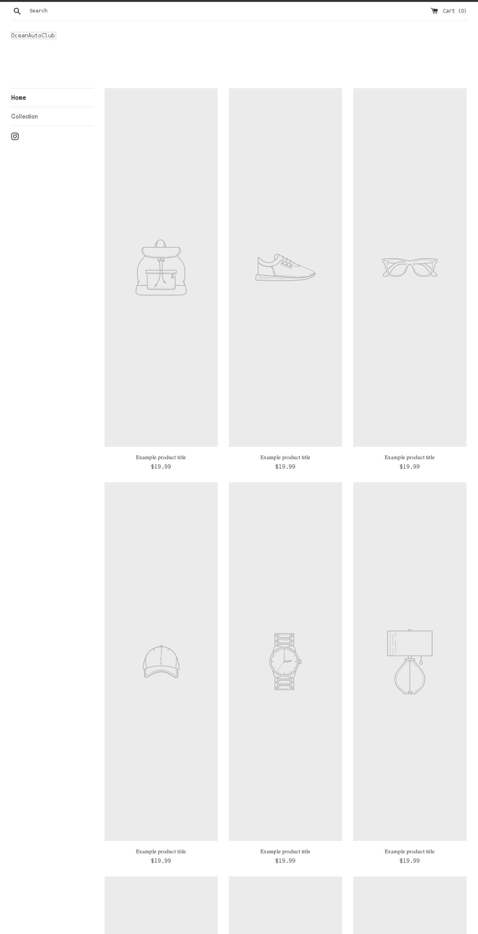 oceanautoclub.myshopify.com shopify website screenshot