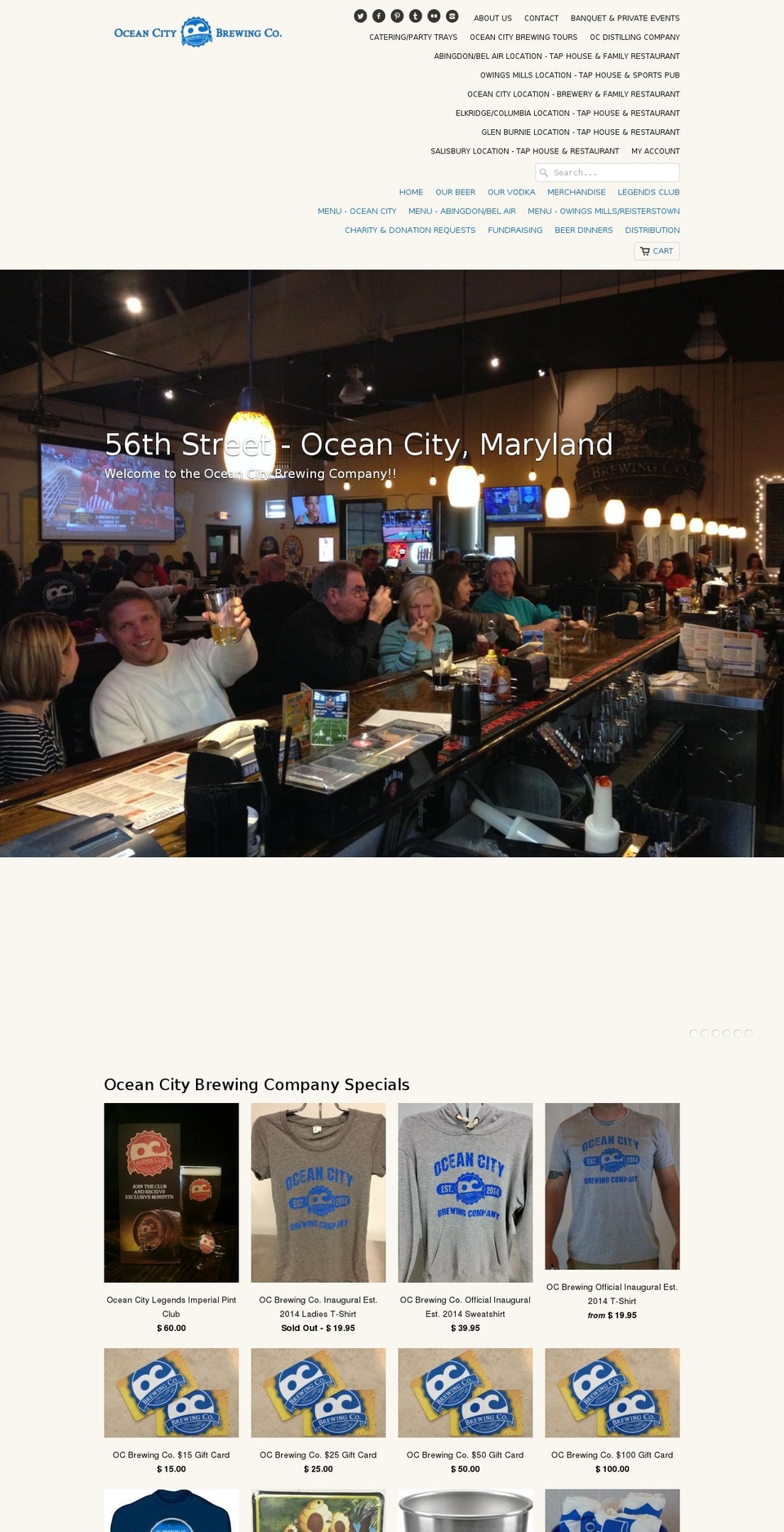 oceancitydistillingco.com shopify website screenshot