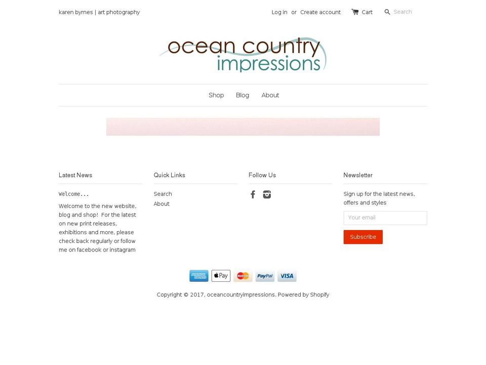 oceancountryimpressions.com shopify website screenshot
