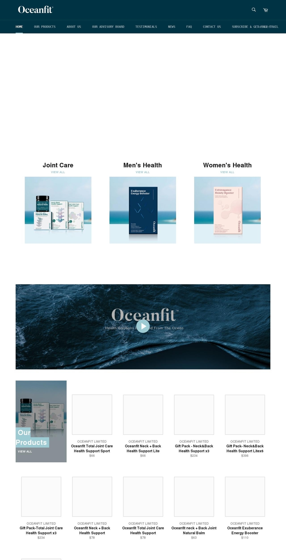 oceanfitnz.com shopify website screenshot