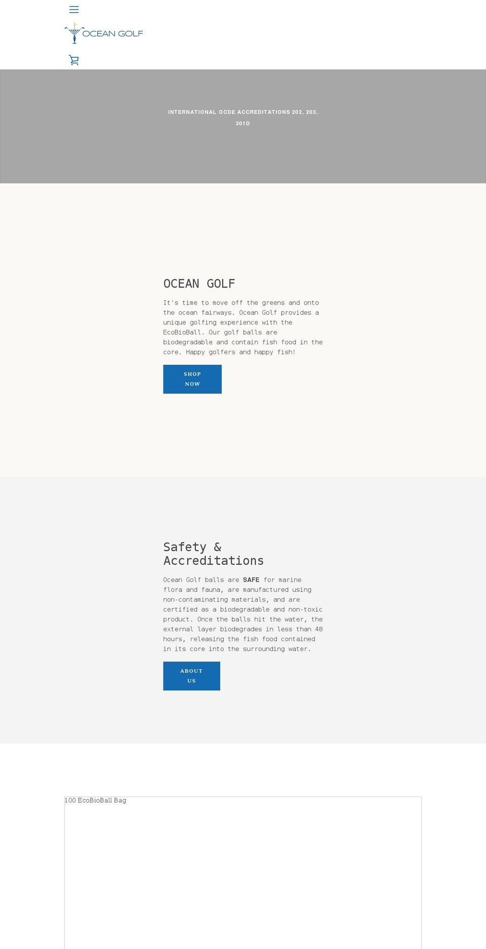 oceangolfasia.com shopify website screenshot