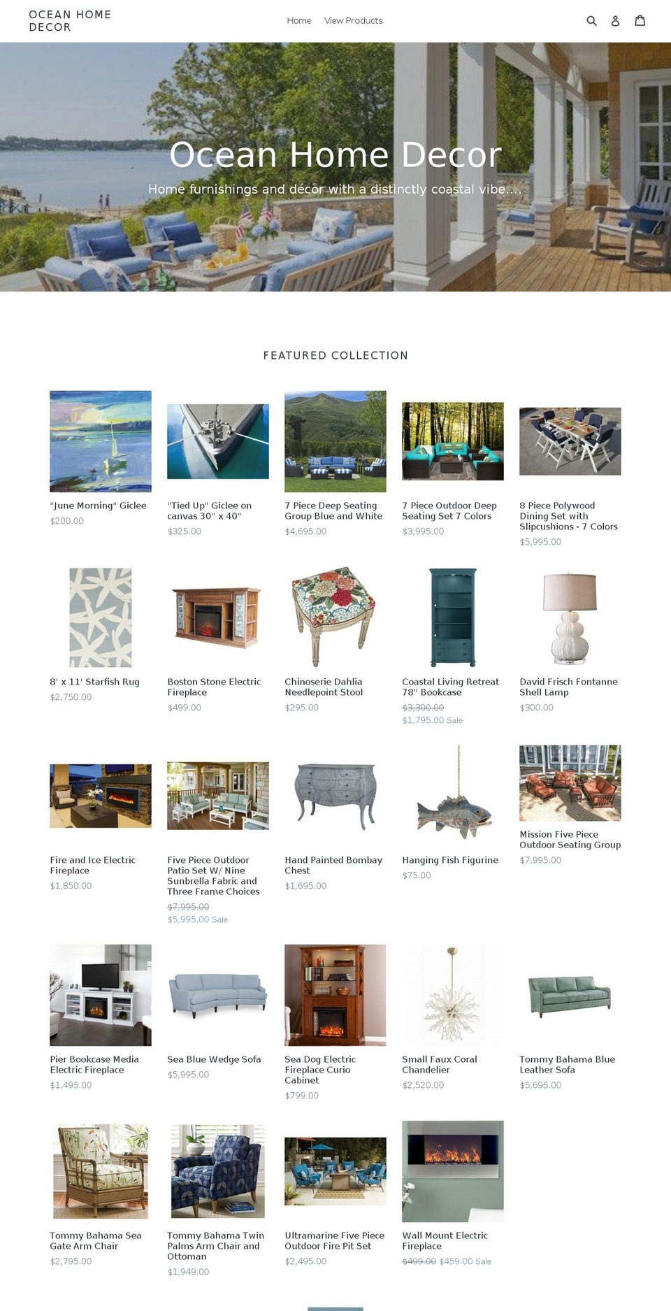 oceanhomedecor.com — Shopify storefront screenshot