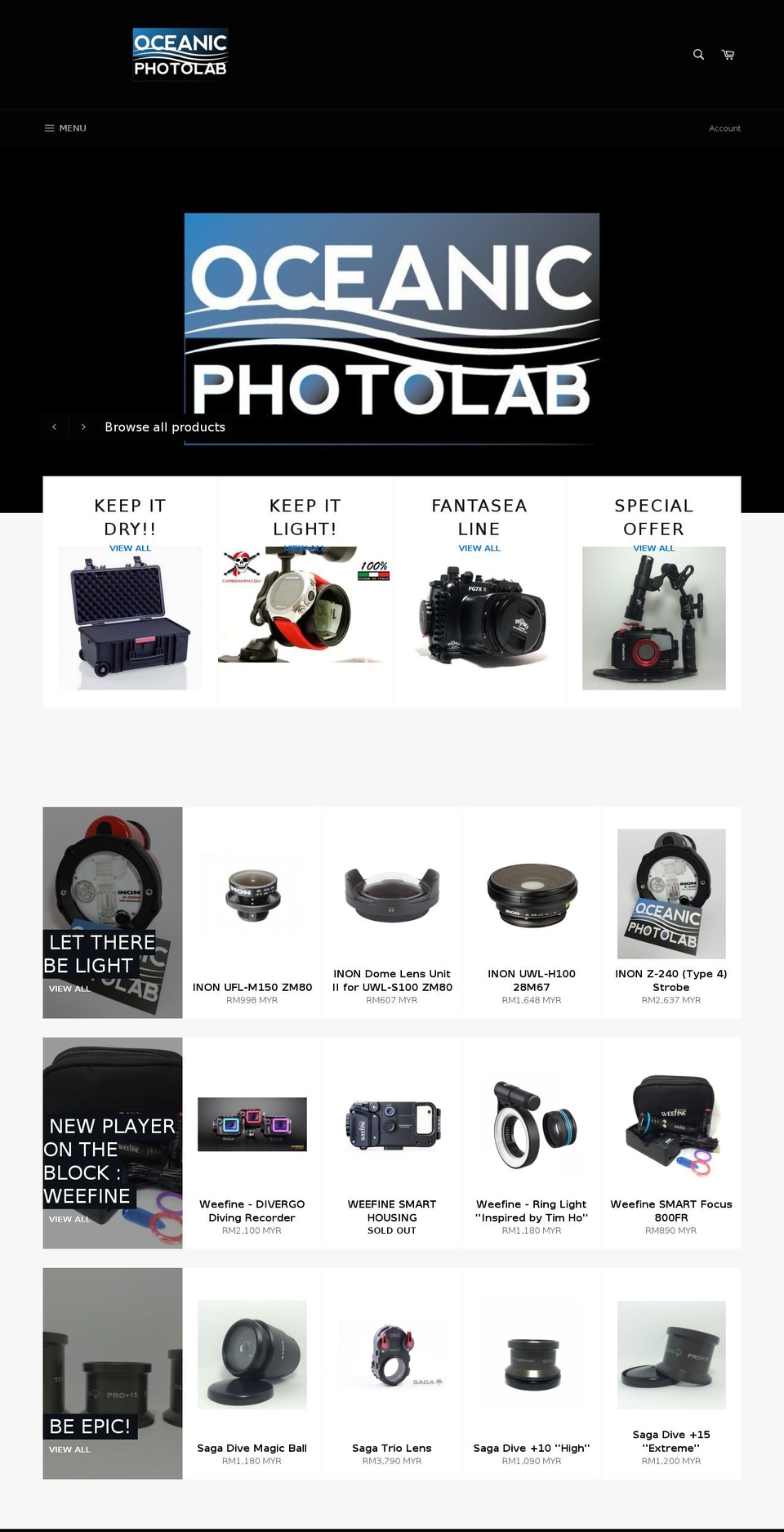 oceanicphotolab.com shopify website screenshot