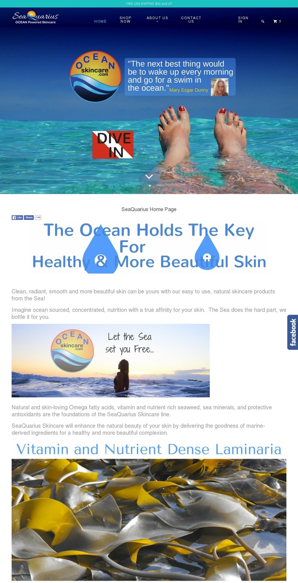 oceanicskincare.com shopify website screenshot