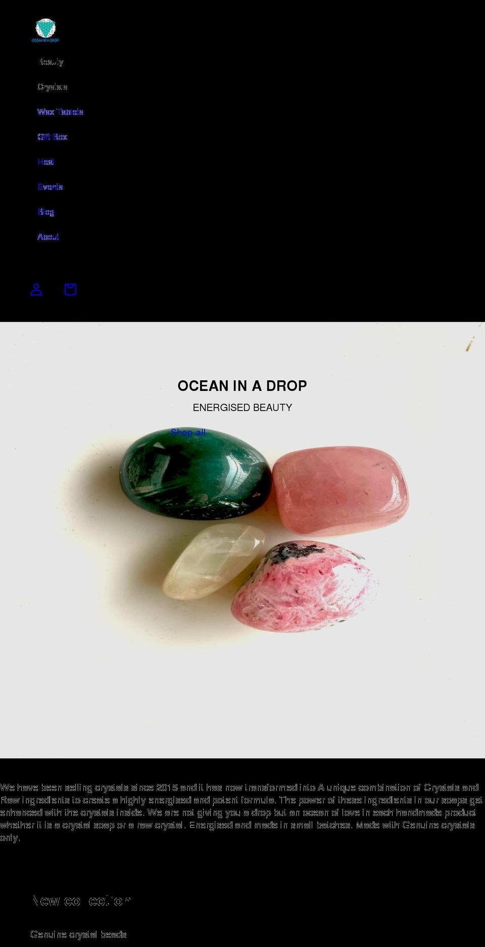oceaninadrop.blue shopify website screenshot