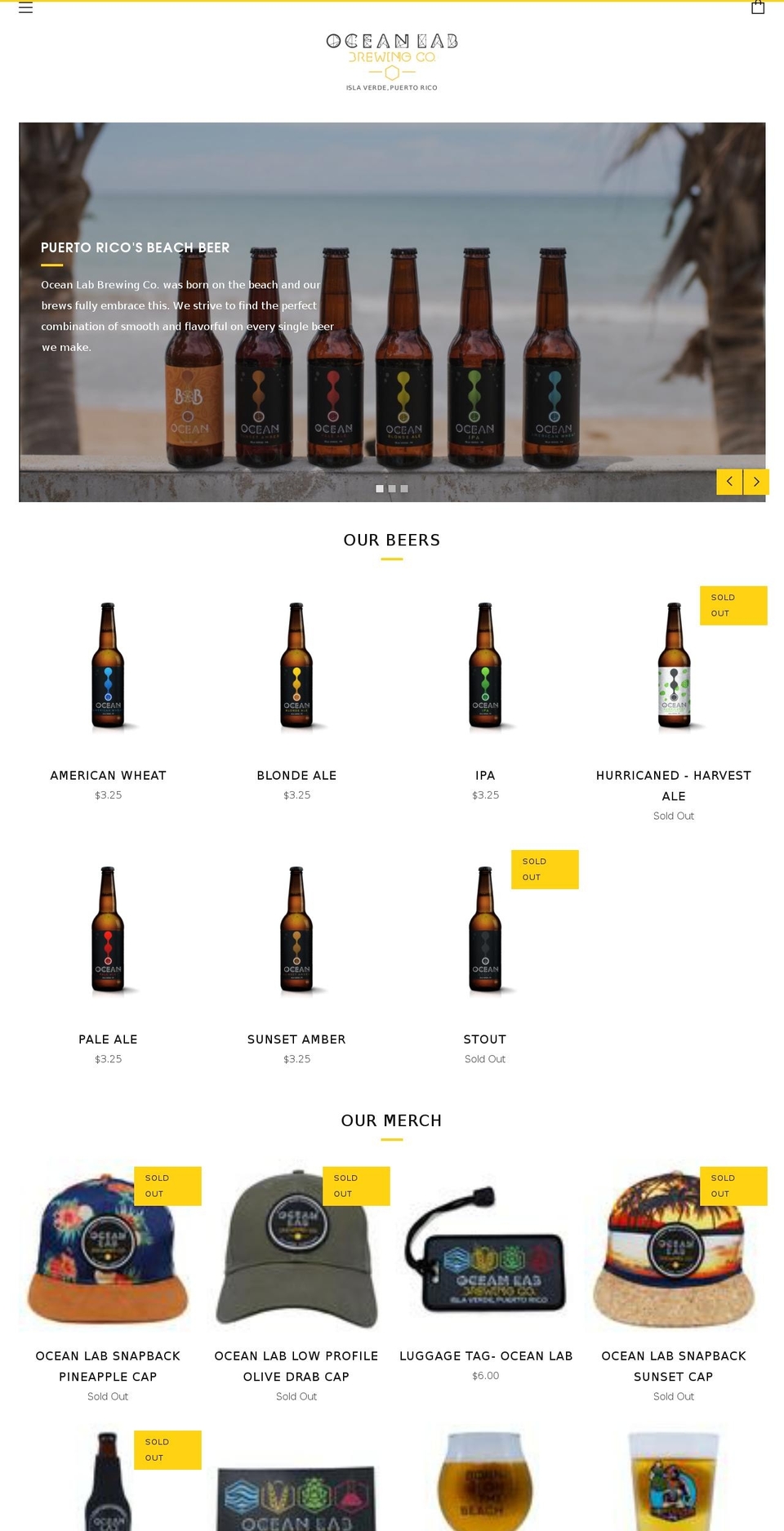 oceanlabbrewing.com — Shopify storefront screenshot
