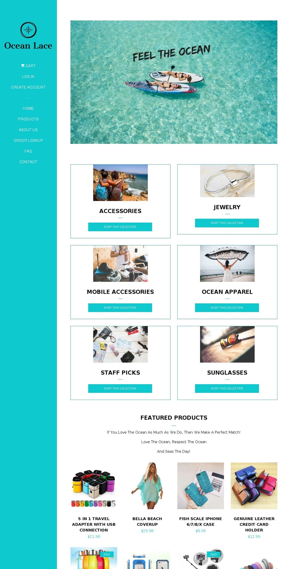 Explore Shopify theme site example oceanlace.com