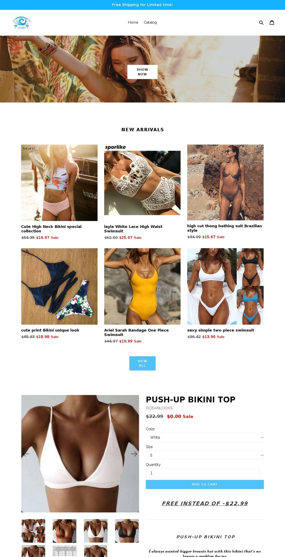 oceanlooks.com — Shopify storefront screenshot