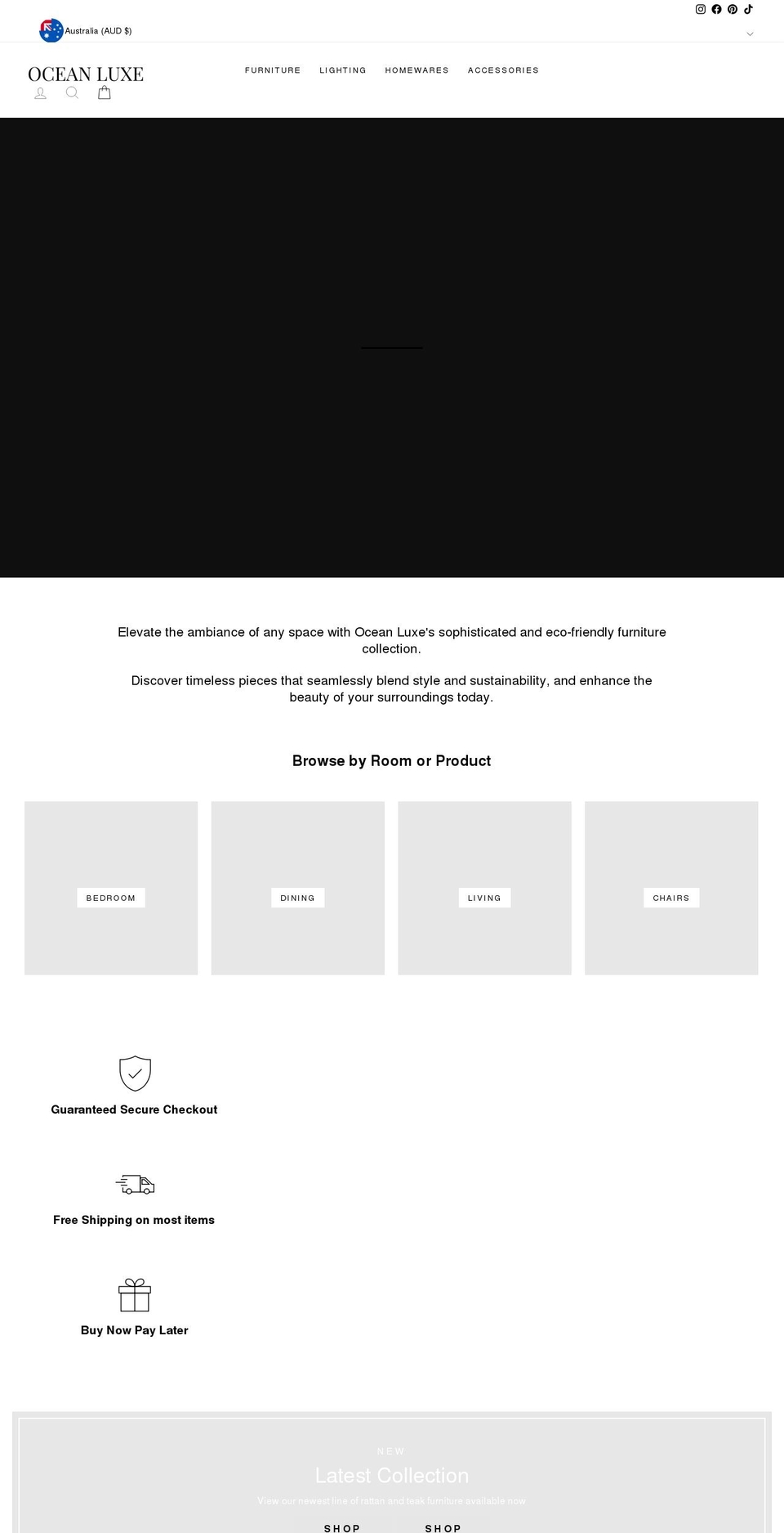 oceanluxe.com.au shopify website screenshot