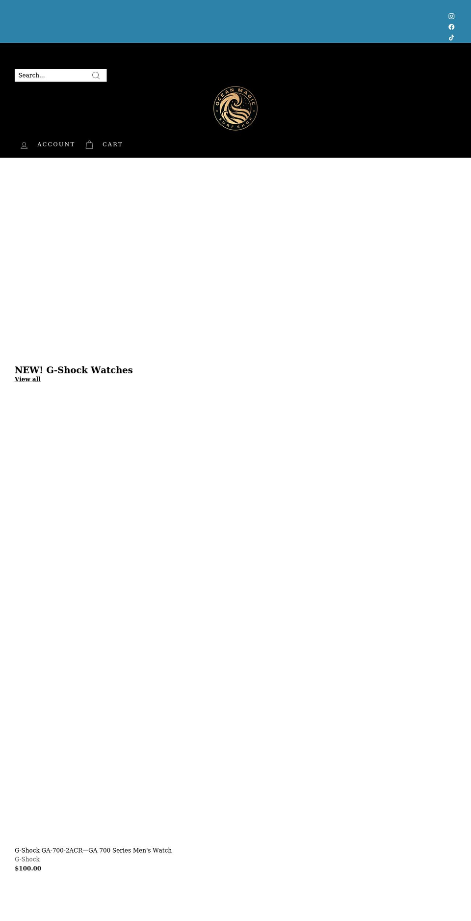 oceanmagicsurf.com shopify website screenshot