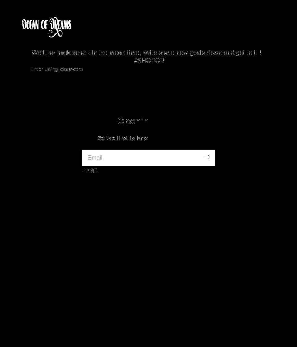 oceanofdreamsclothing.com shopify website screenshot