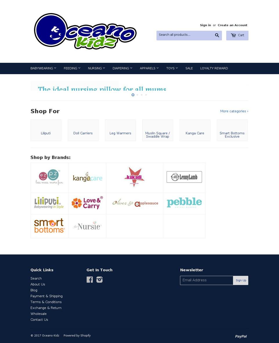oceanokidz.com shopify website screenshot
