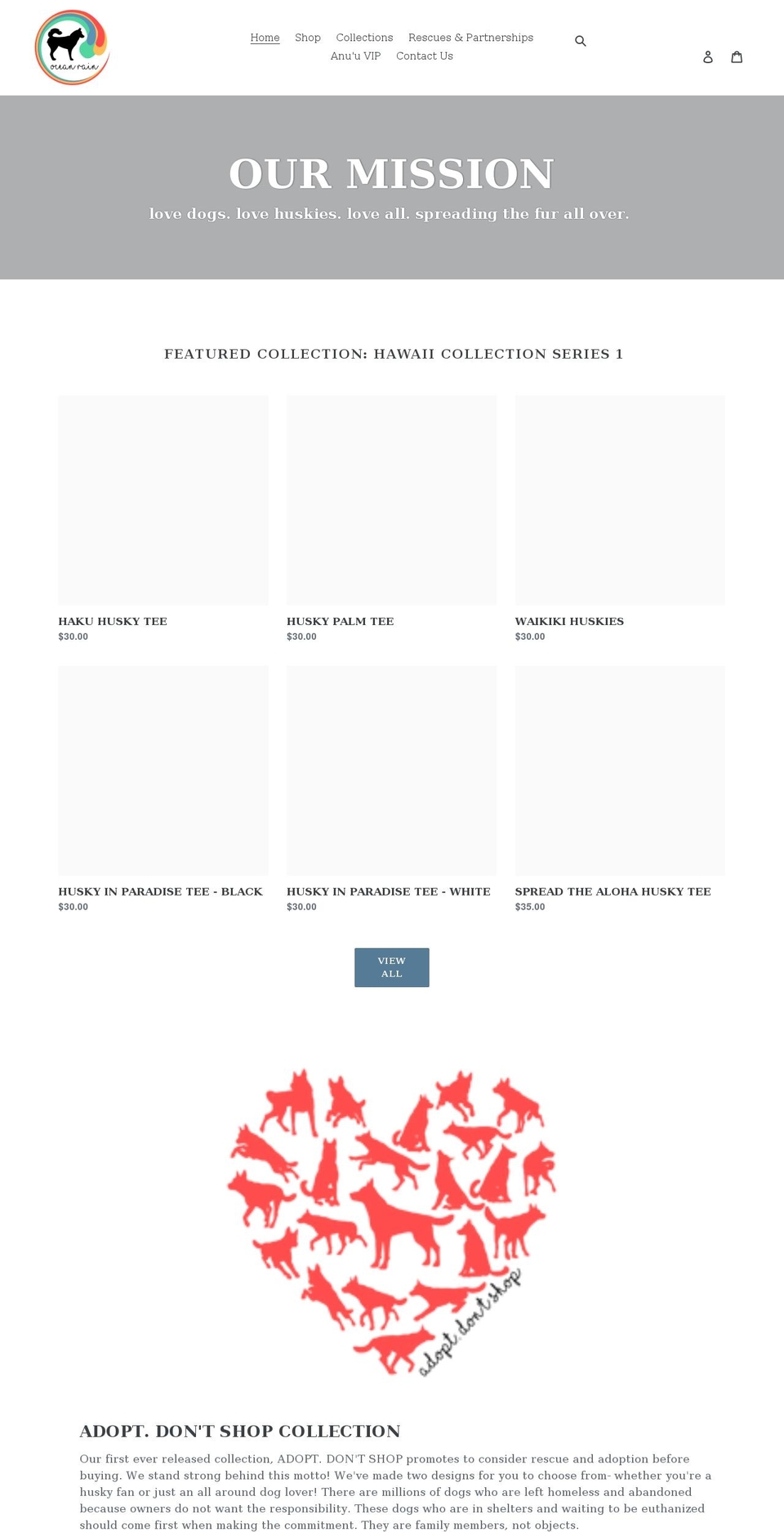 oceanrainshop.com shopify website screenshot