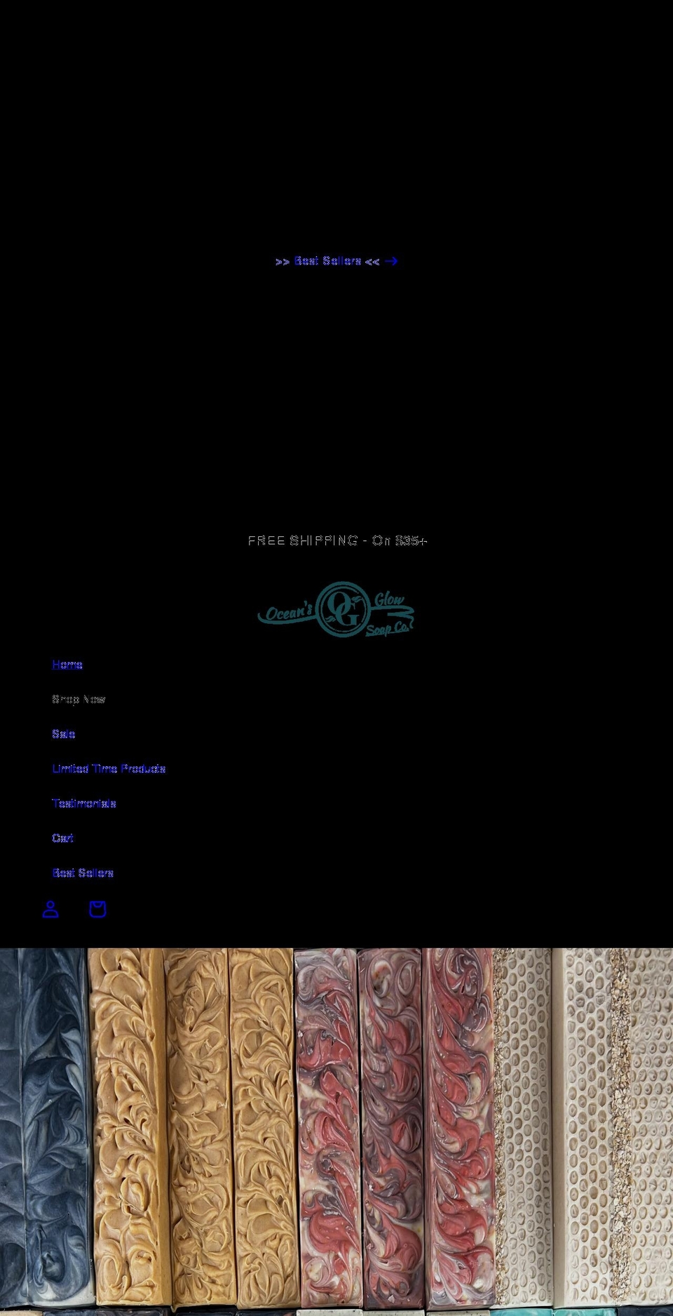 oceansglow.com shopify website screenshot