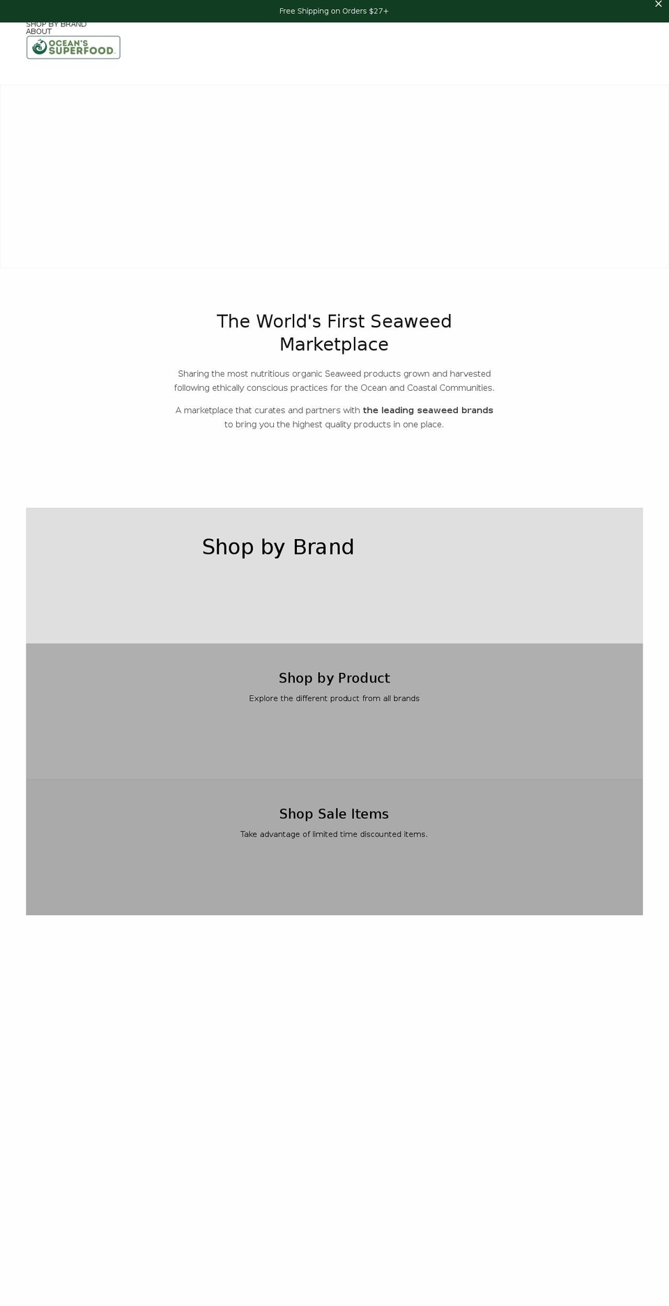 North Shopify theme site example oceansuperfood.com