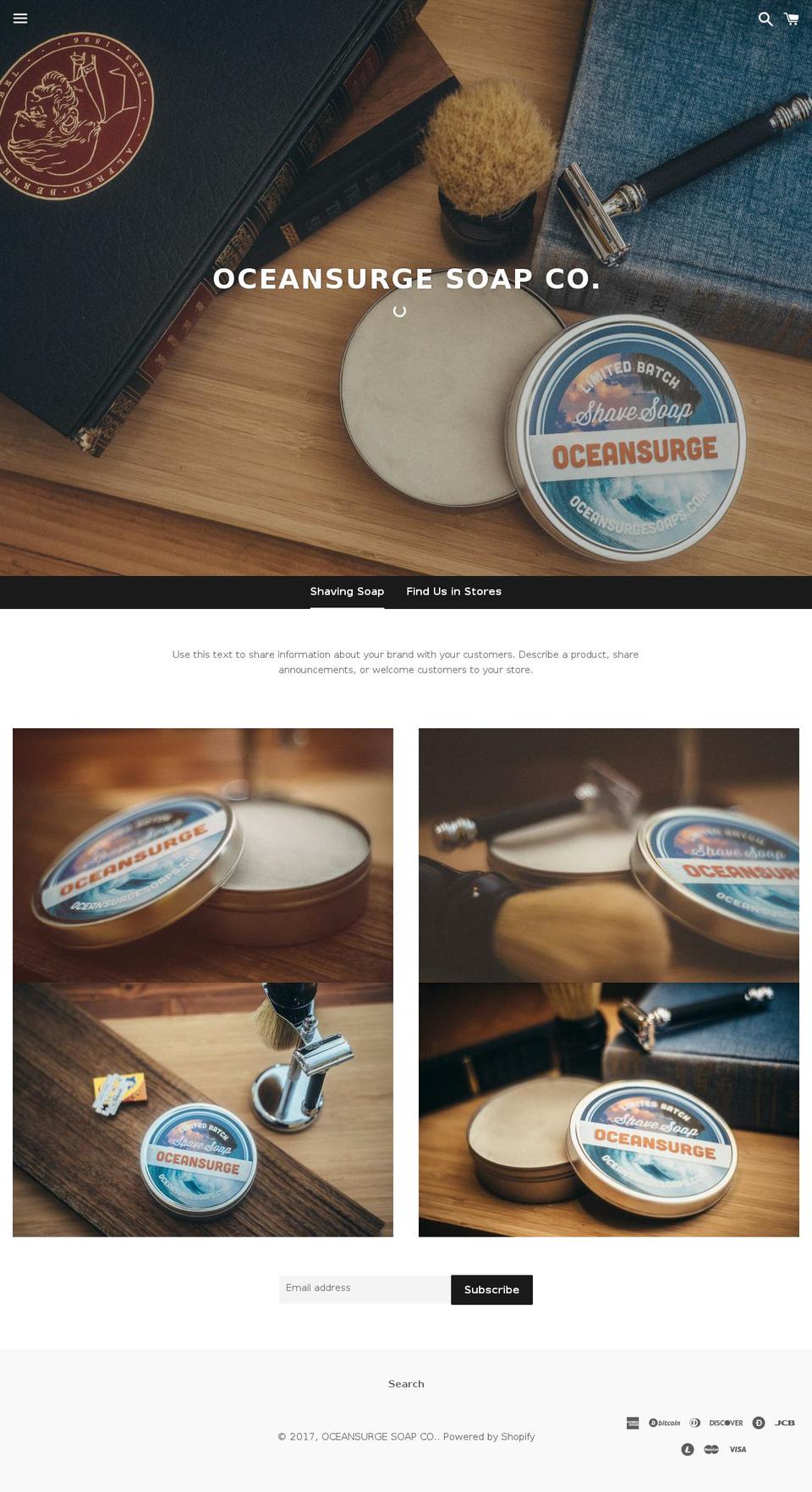 oceansurgesoaps.com shopify website screenshot