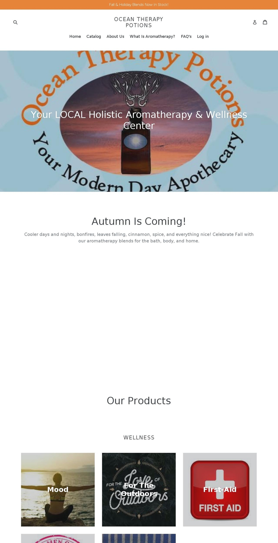 oceantherapypotions.com — Shopify storefront screenshot