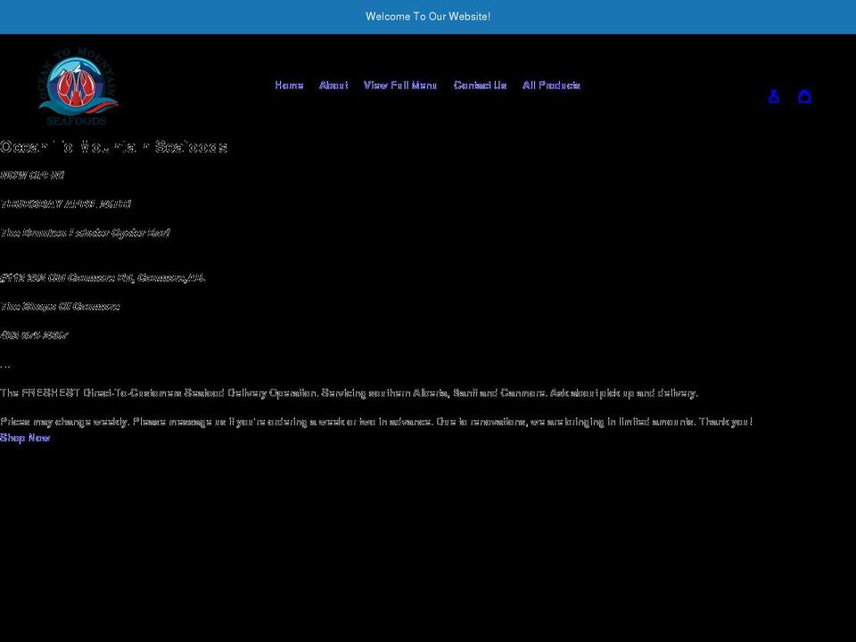 oceantomountainseafoods.com shopify website screenshot