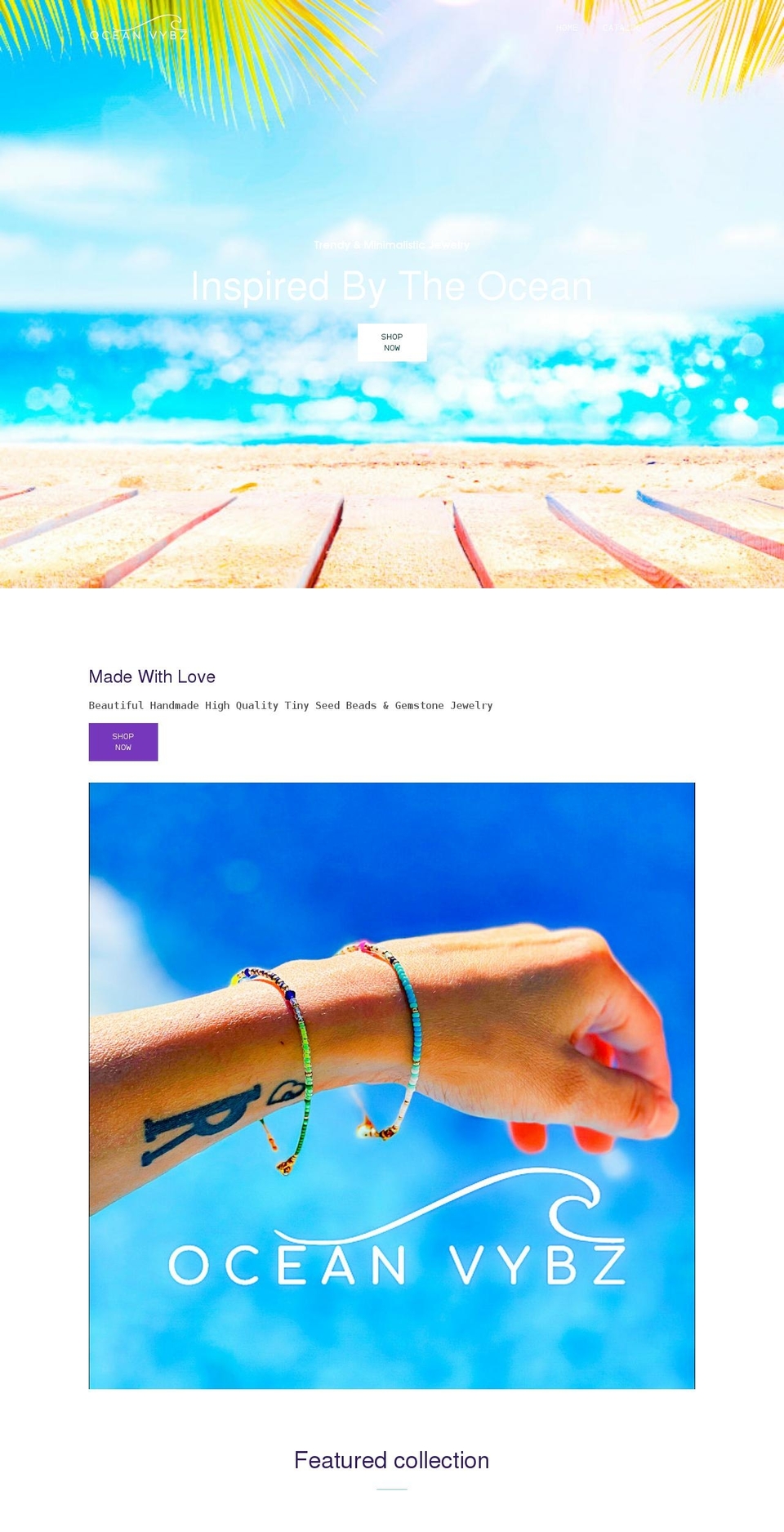 oceanvybz.com shopify website screenshot