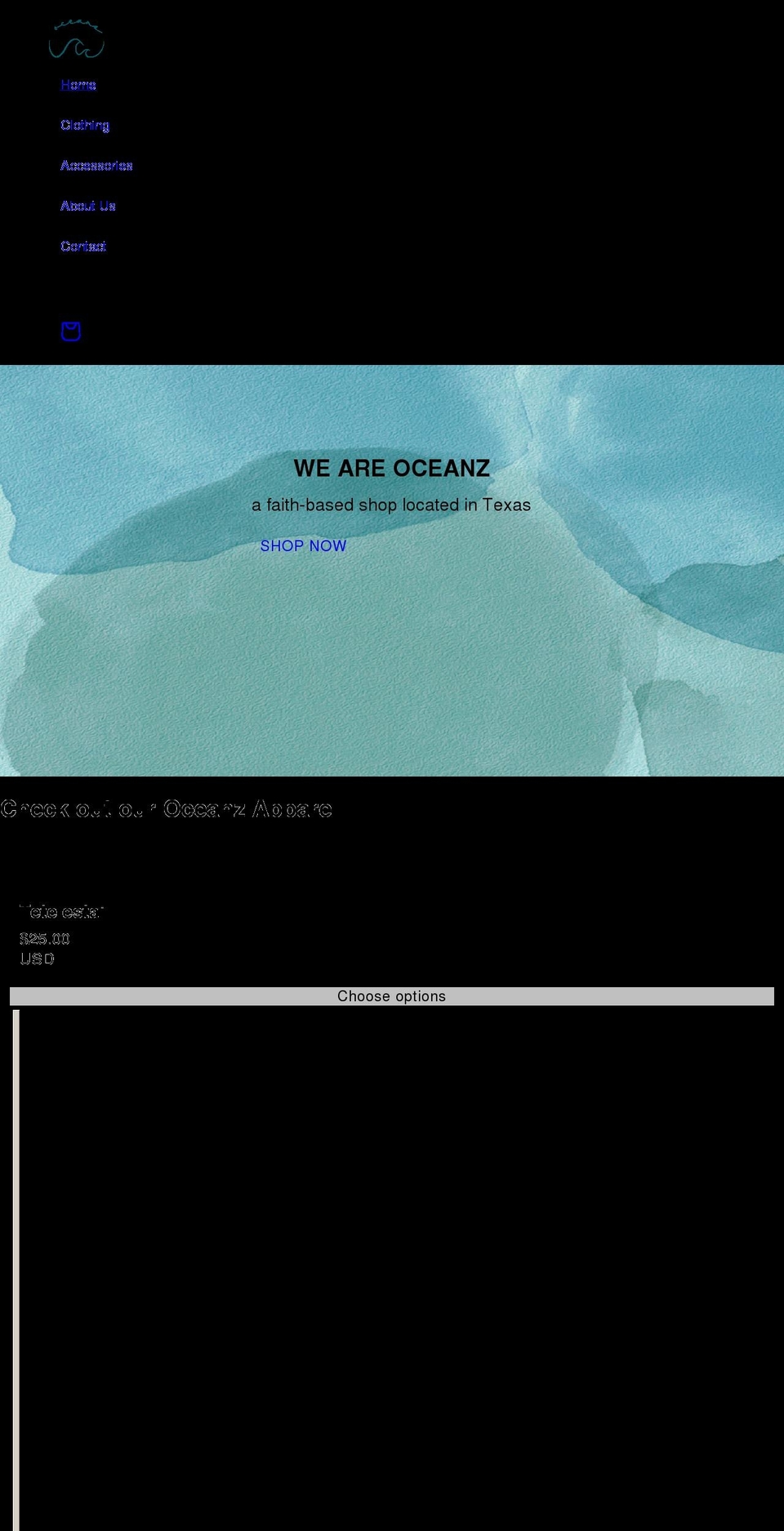 oceanz.shop shopify website screenshot