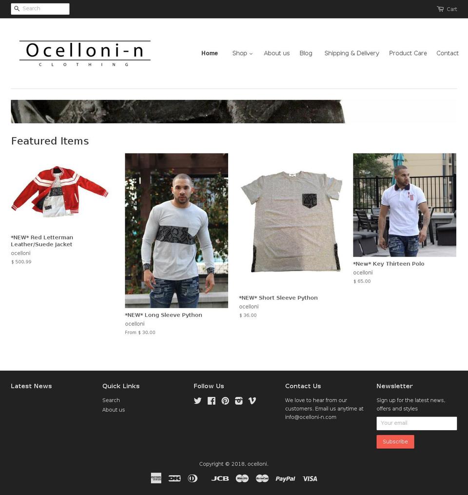 ocelloni-n.com — Shopify storefront screenshot