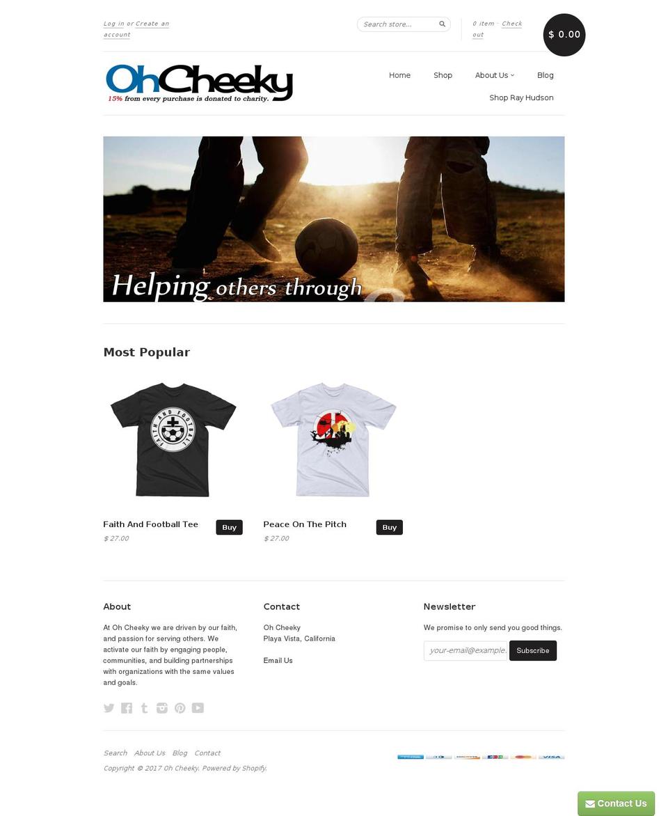 ocheeky.com shopify website screenshot