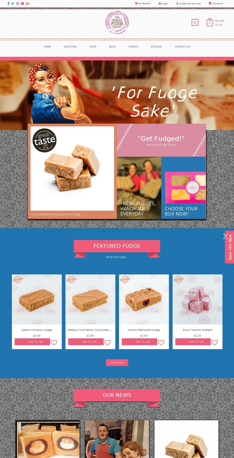 ochilfudgepantry.com shopify website screenshot