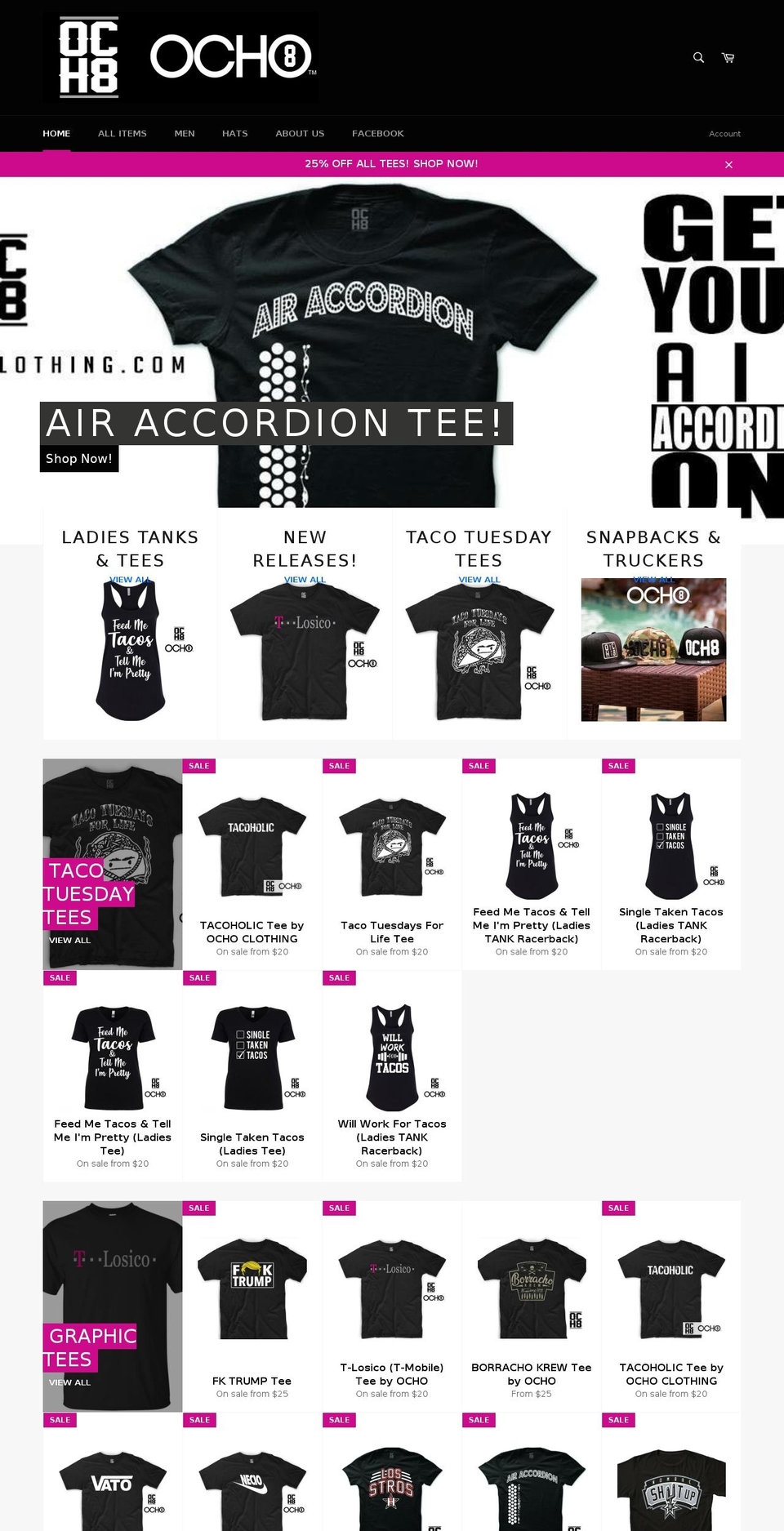 ochoclothing.com — Shopify storefront screenshot