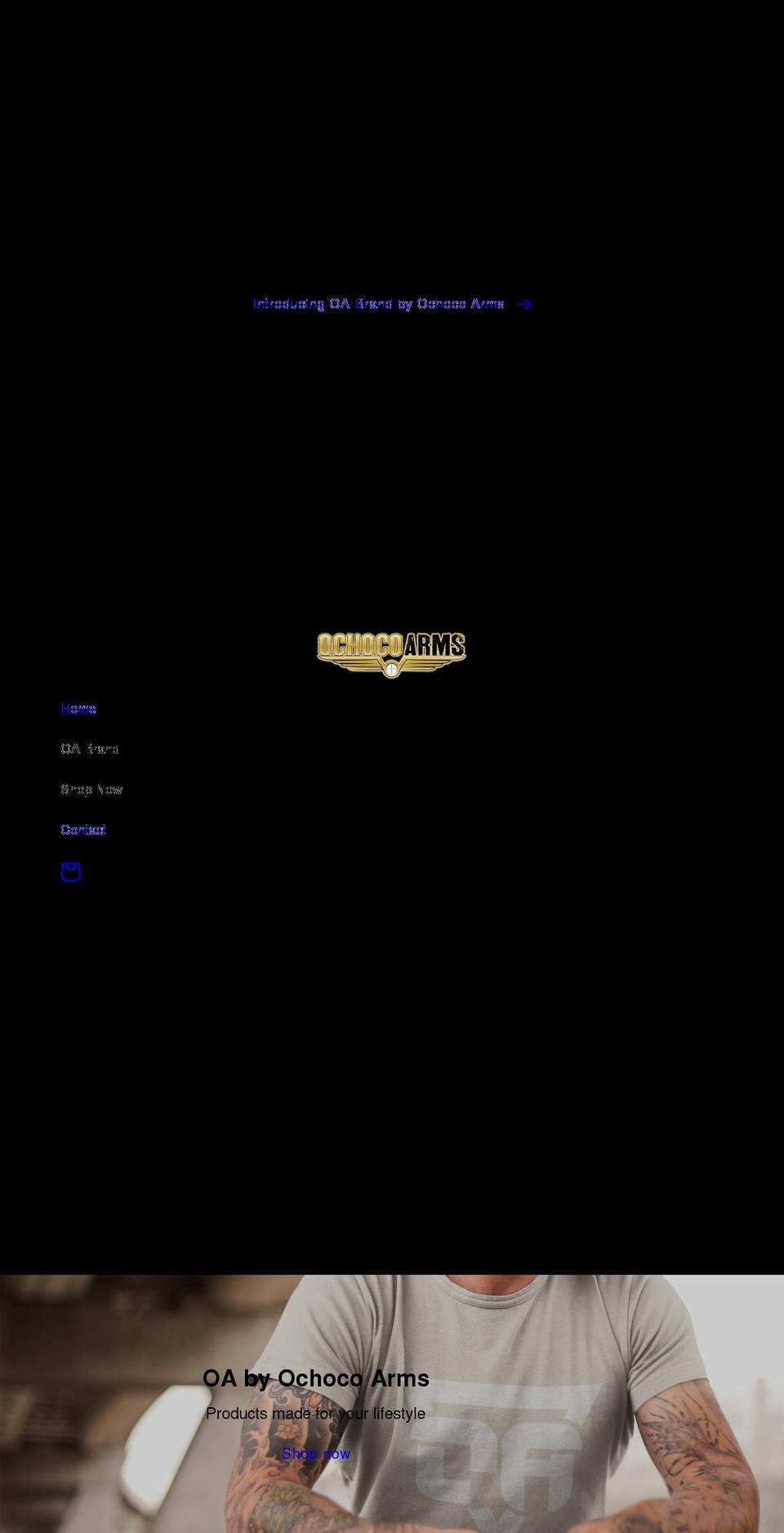 ochocoarms.com shopify website screenshot