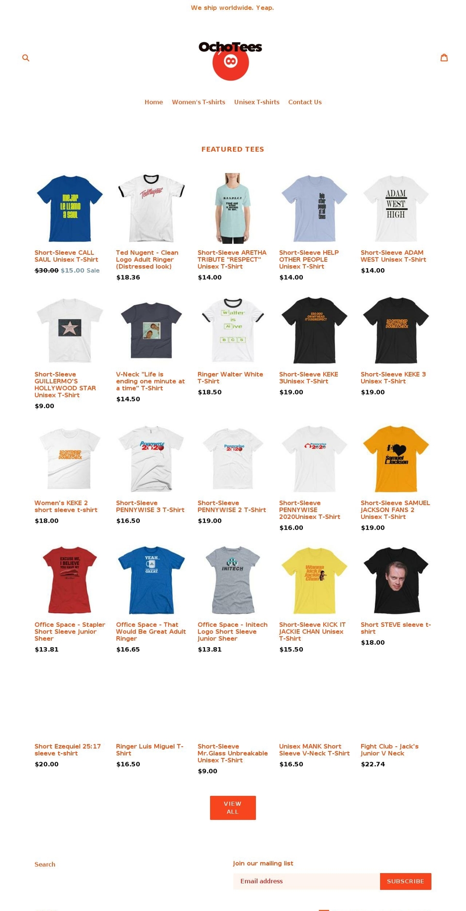 ochoink.com — Shopify storefront screenshot