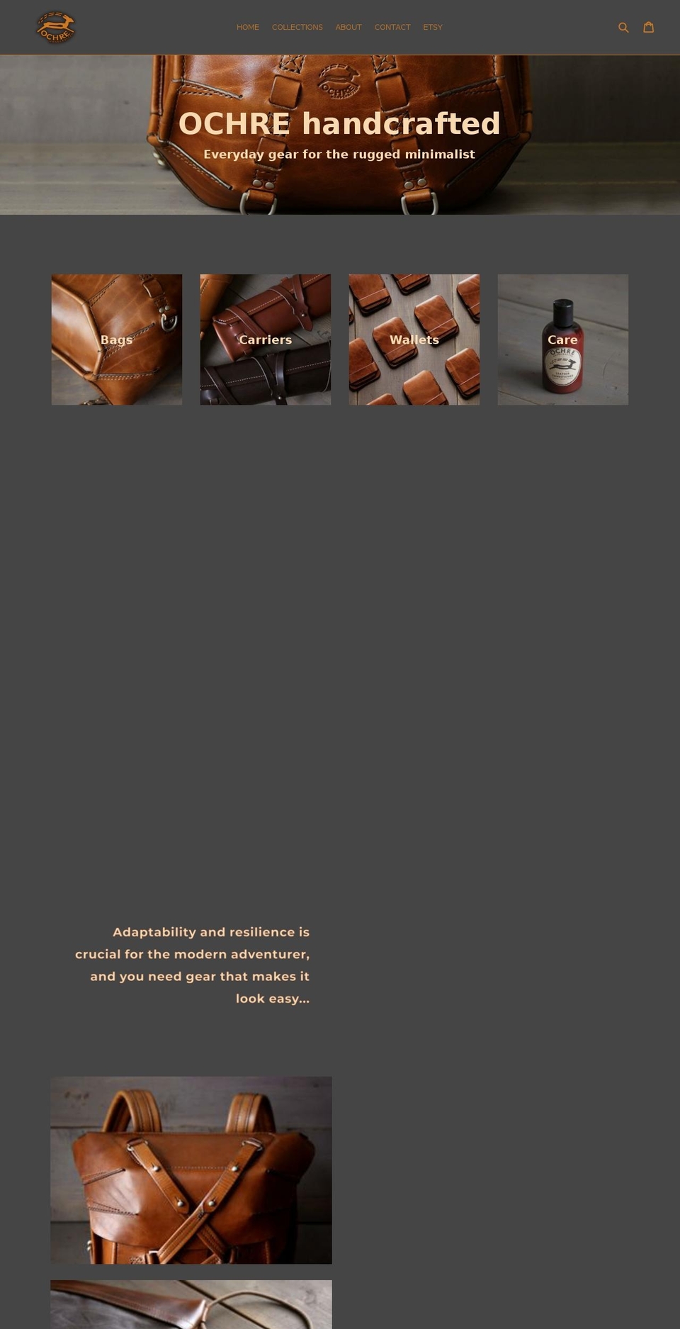 ochrehandcrafted.com — Shopify storefront screenshot