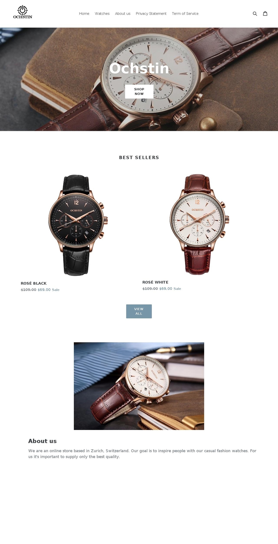 ochstinwatches.com shopify website screenshot