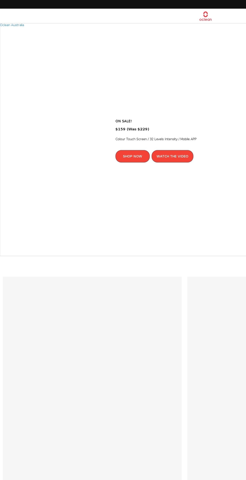 oclean.com.au shopify website screenshot
