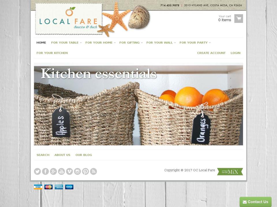 oclocalfare.com shopify website screenshot