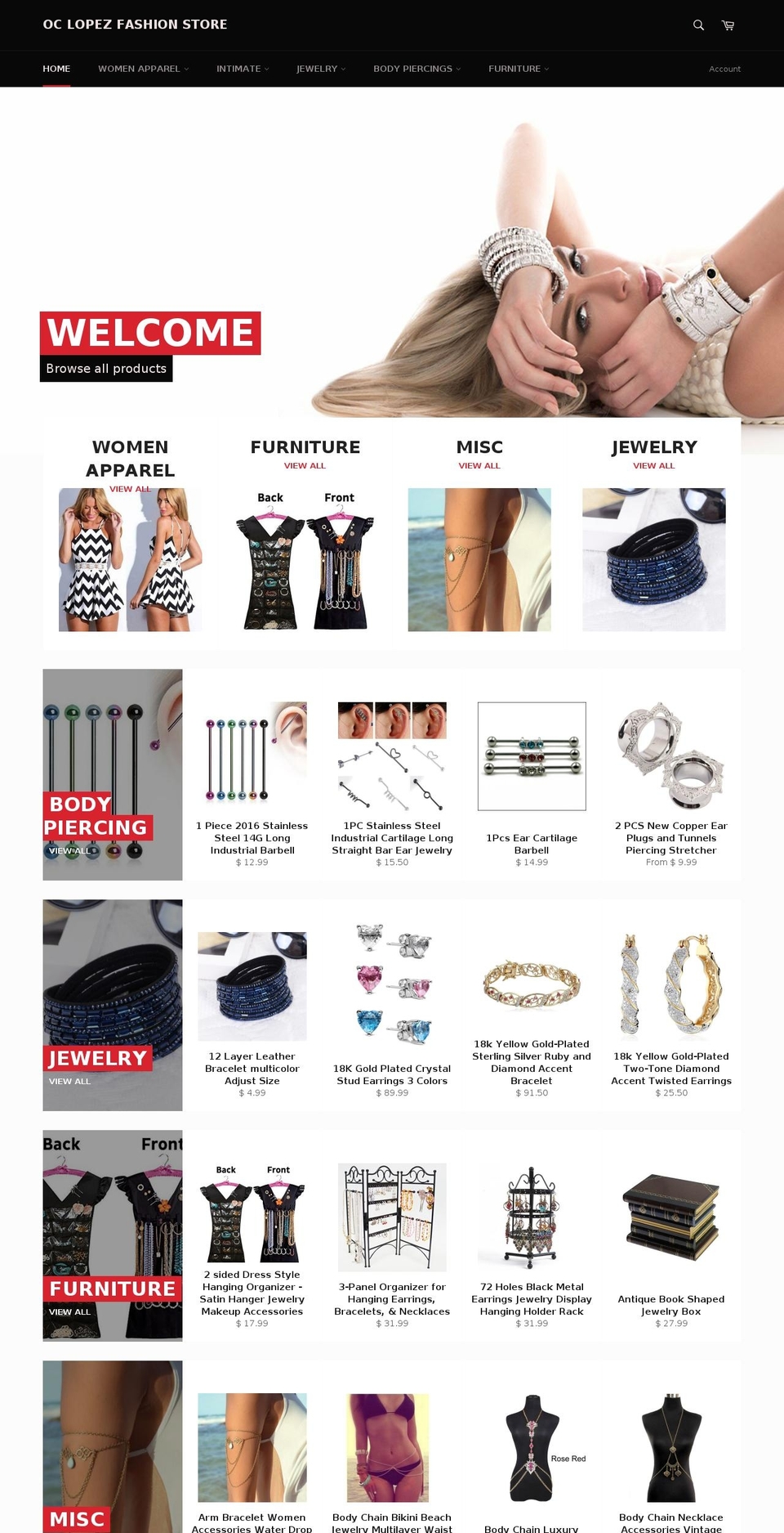 oclopezfashionstore.com shopify website screenshot