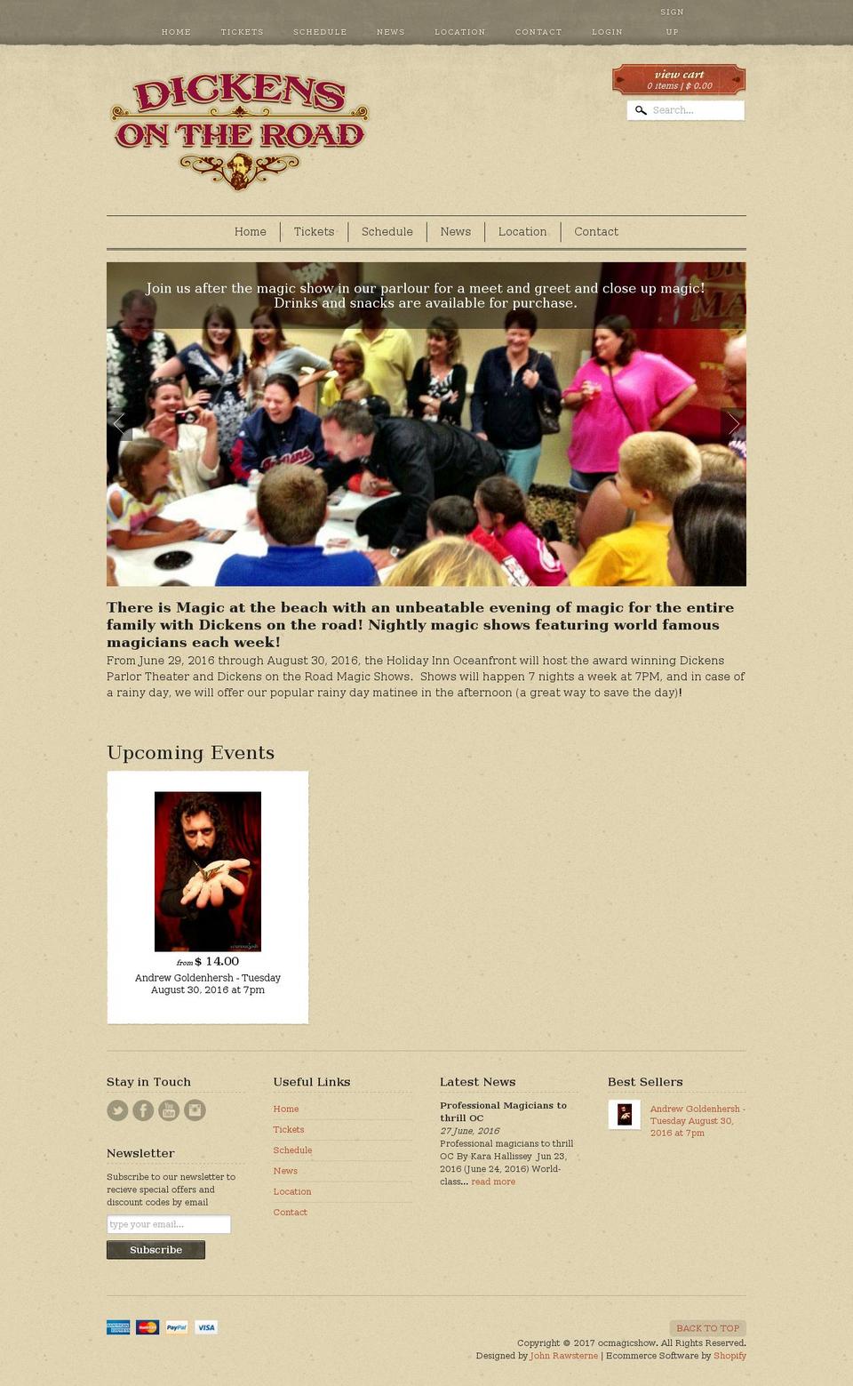 ocmagicshow.com shopify website screenshot