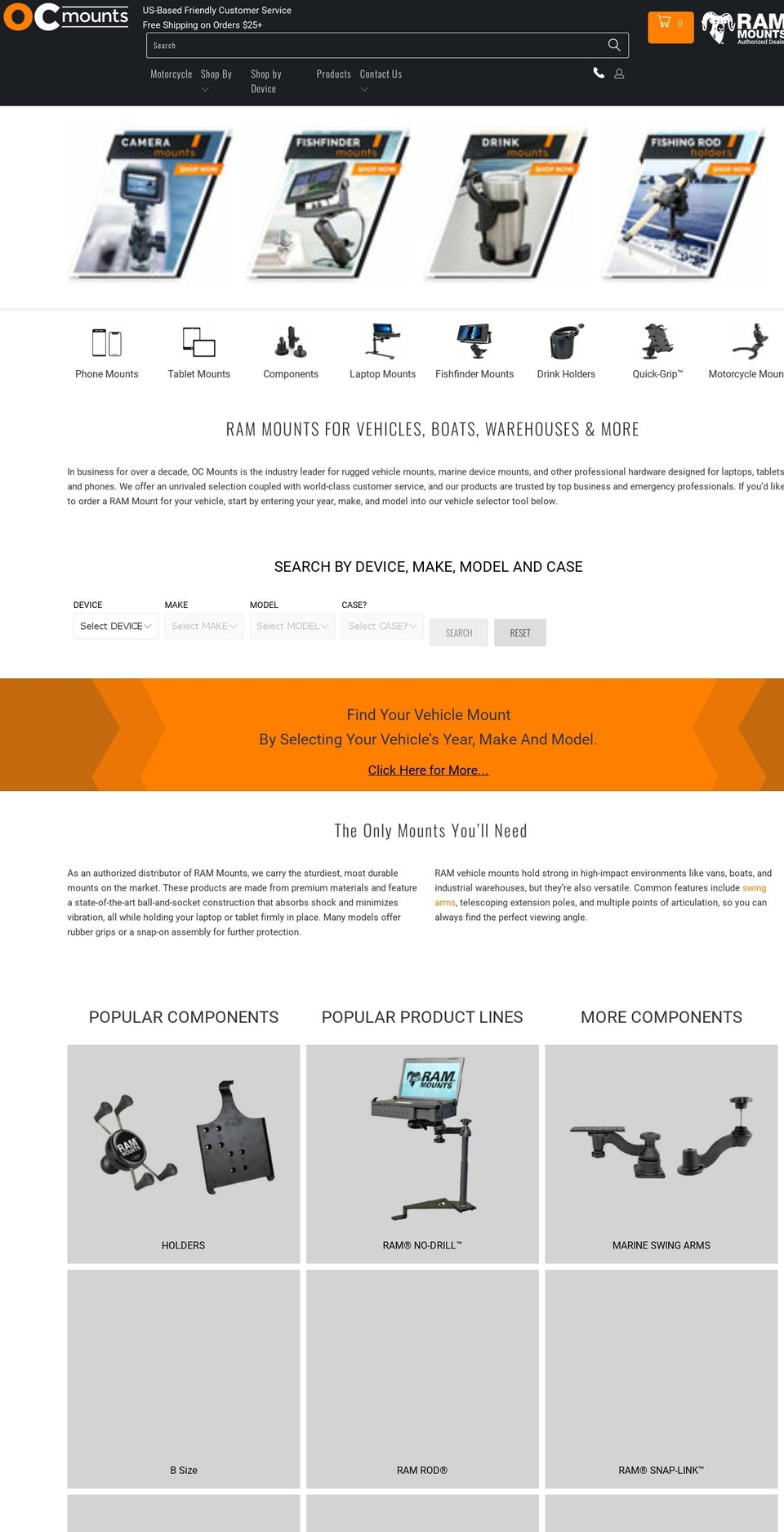 ocmounts.com — Shopify storefront screenshot