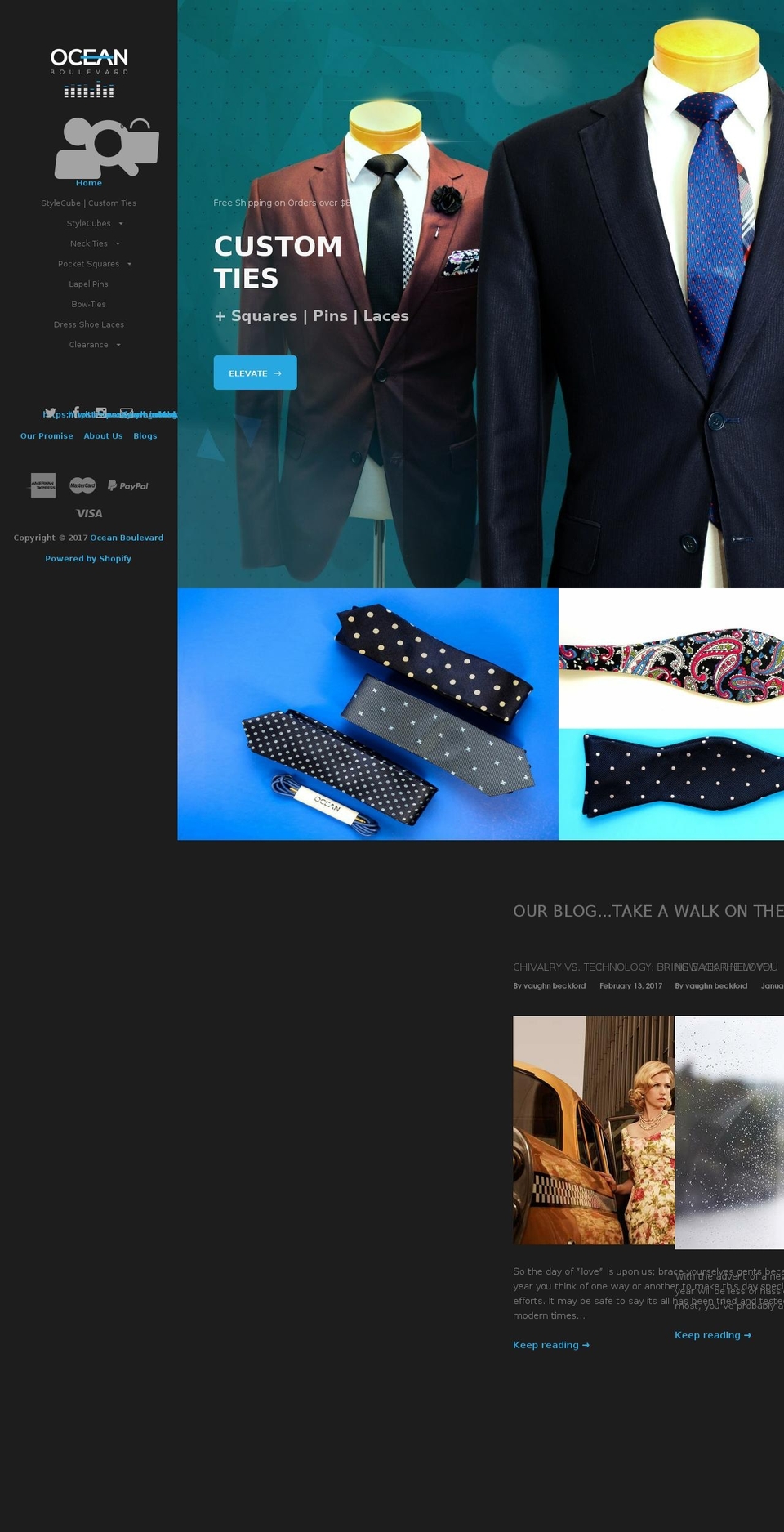 ocnblvd.com shopify website screenshot