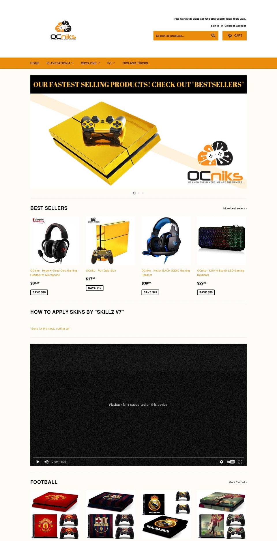 ocniks.com shopify website screenshot